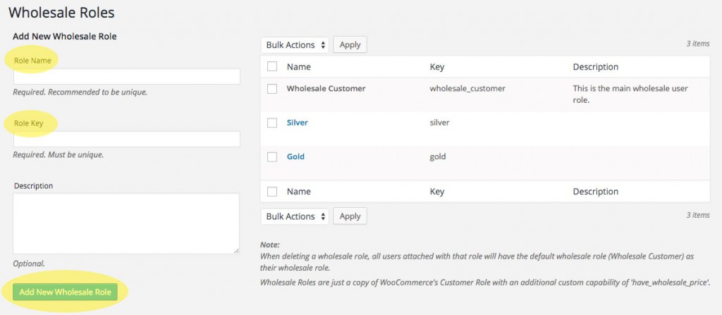 Tiered Wholesale Roles