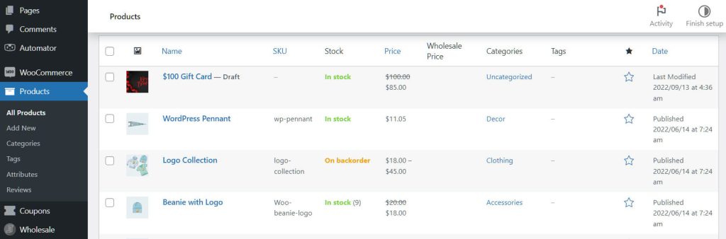 To set wholesale pricing in WooCommerce, you must edit your product's pricing information.