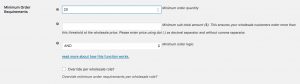 Minimum Order Requirements Global Settings