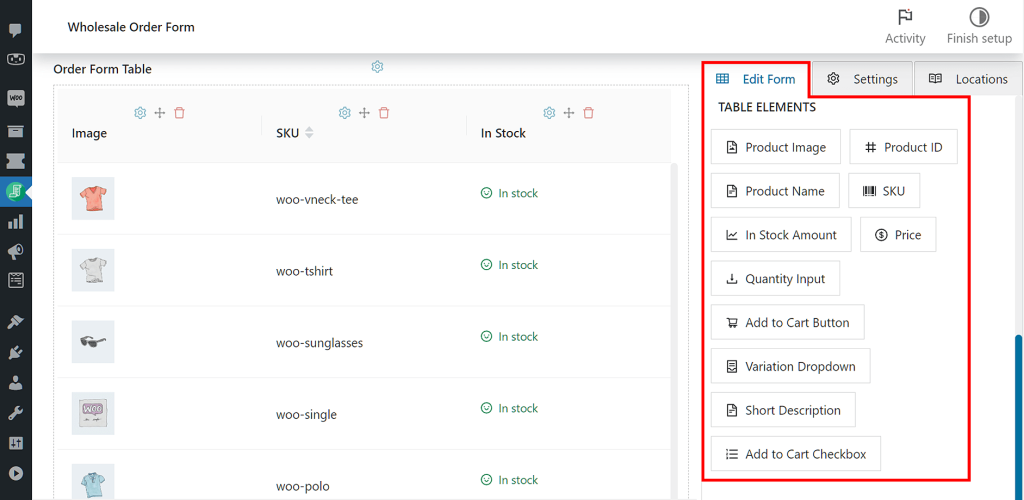 Creating an efficient wholesale ordering form may involve include various types of product data on your form.