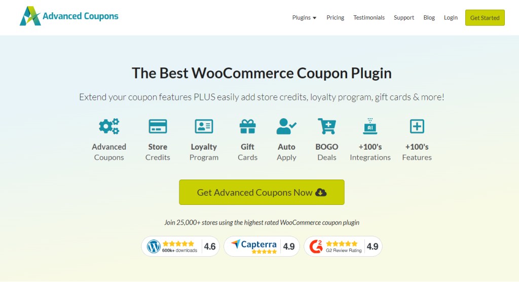 Advanced Coupons plugin homepage