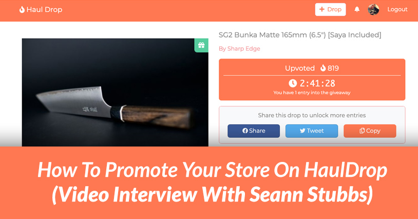 How to promote products on HaulDrop.com (Interview with Seann Stubbs)