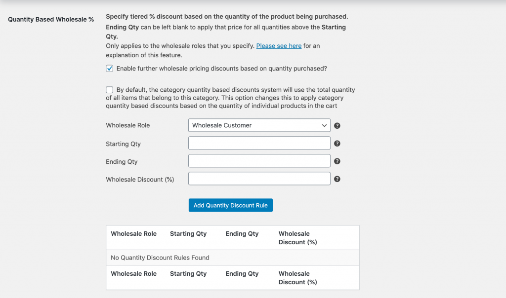 Overriding the quantity based prices for a specific category.