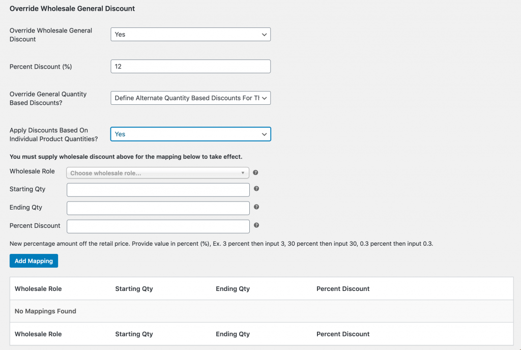 Overriding the general quantity based prices for a specific user.