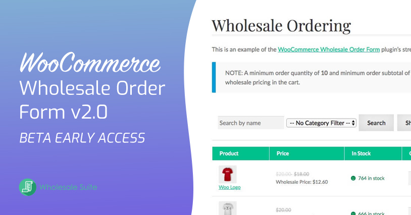 Wholesale Order Form Beta Early Access