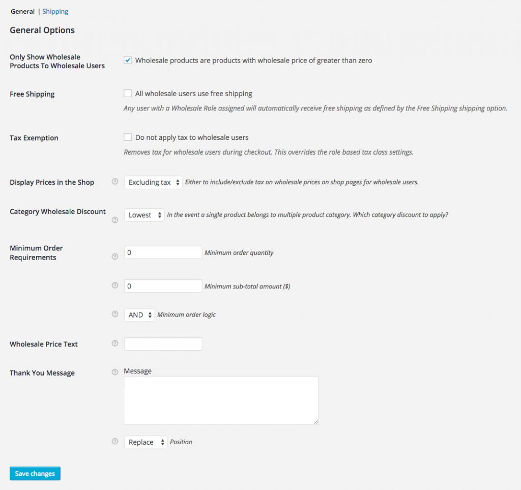 Setting options to show wholesale products to wholesale users.