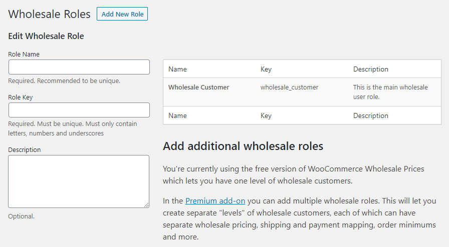 How to change the name of the Wholesale Customer user role.