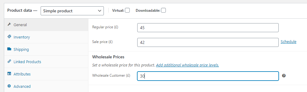 Setting wholesale prices in WooCommerce