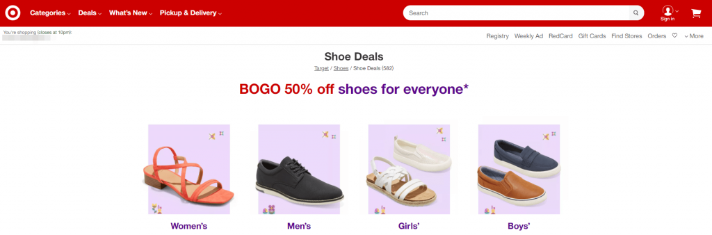 A BOGO sale at Target.