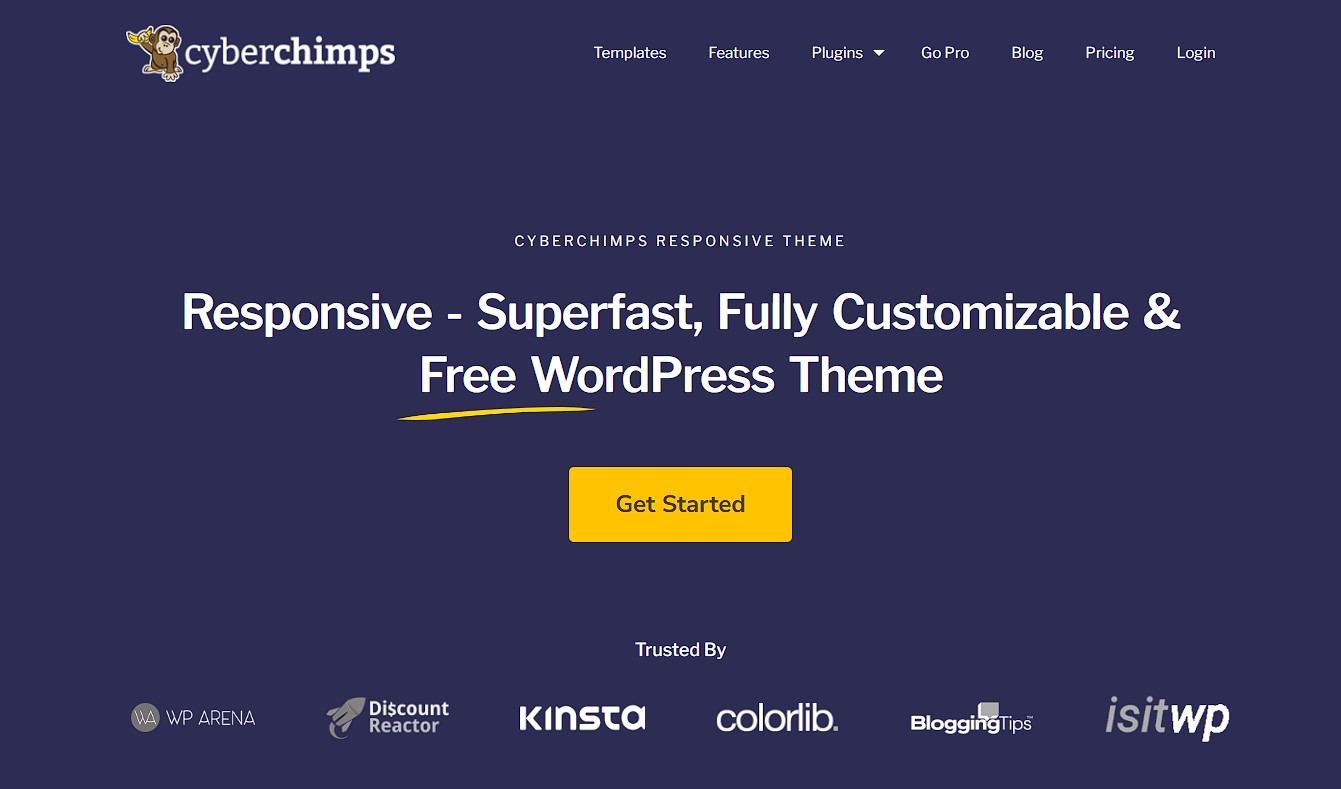 Responsive themes from Cyberchimps website homepage