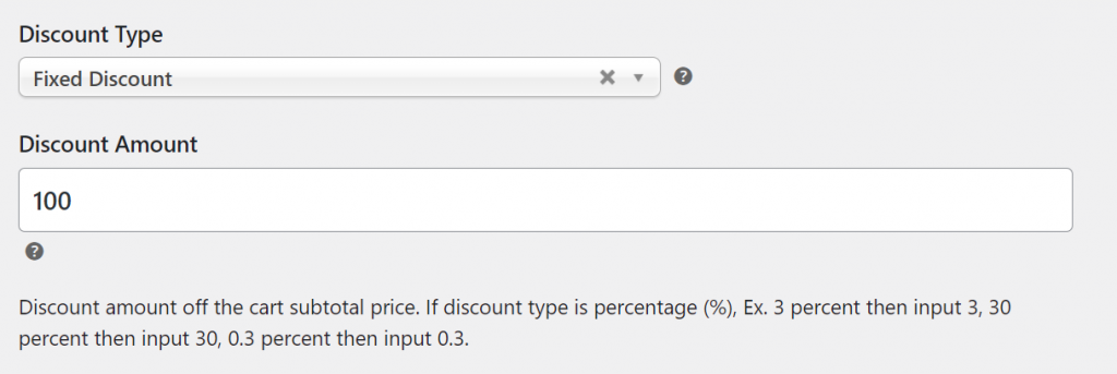 Configuring what type of discount to offer