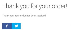 The default WooCommerce thank you page