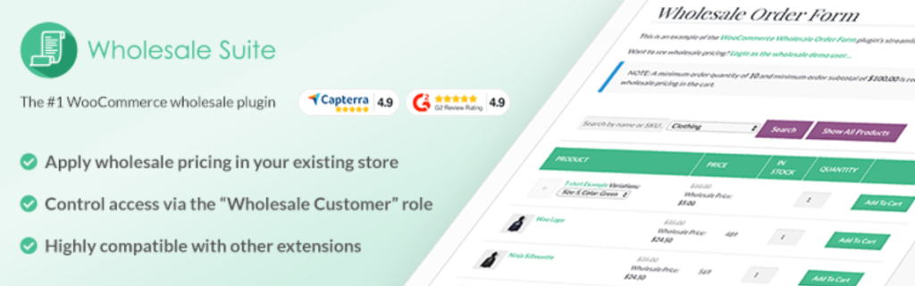 Show WooCommerce wholesale pricing using Wholesale Suite 