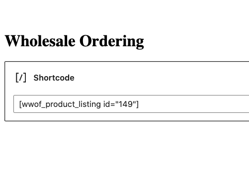 Order Form Shortcode