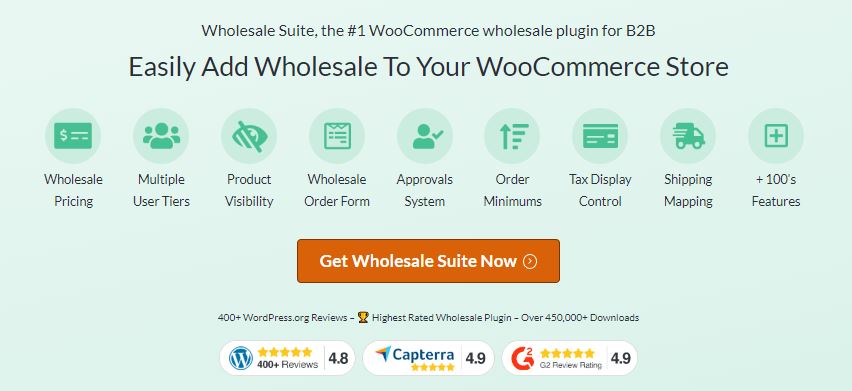 A screenshot of Wholesale Suite's official landing page. 