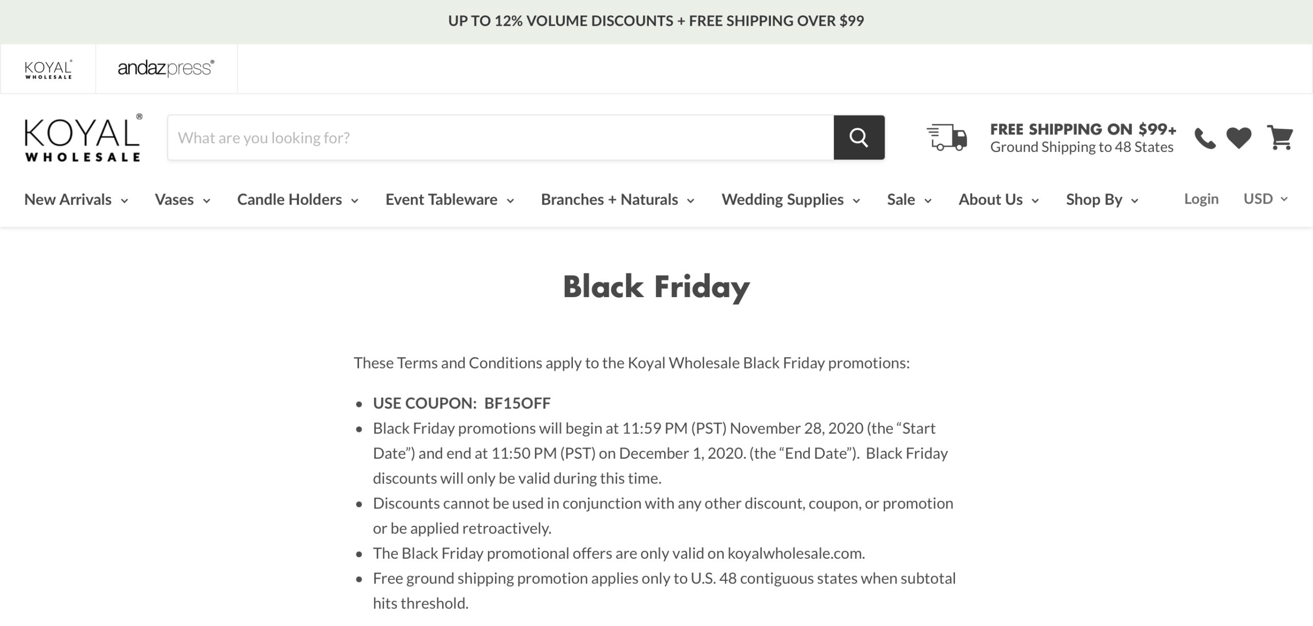 Koyal Wholesale Black Friday deals and coupon