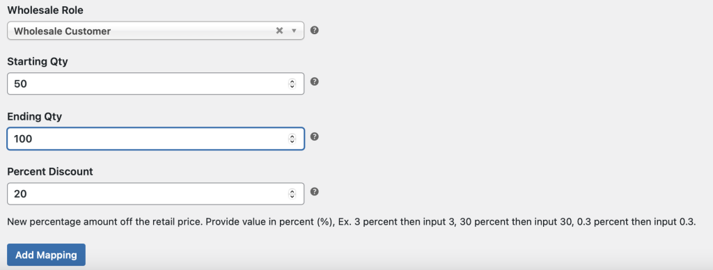 Example of a quantity based discount