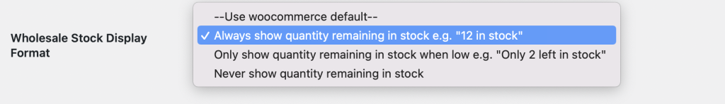 Selecting a WooCommerce stock quantity 