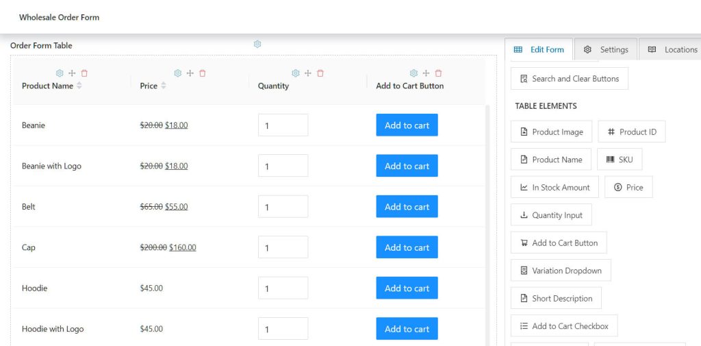 Good wholesale order management involves creating a wholesale order form with add to cart buttons