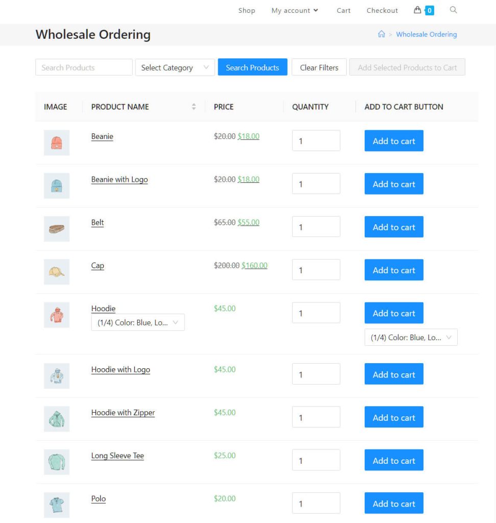 Wholesalers should create a wholesale order form for their customers