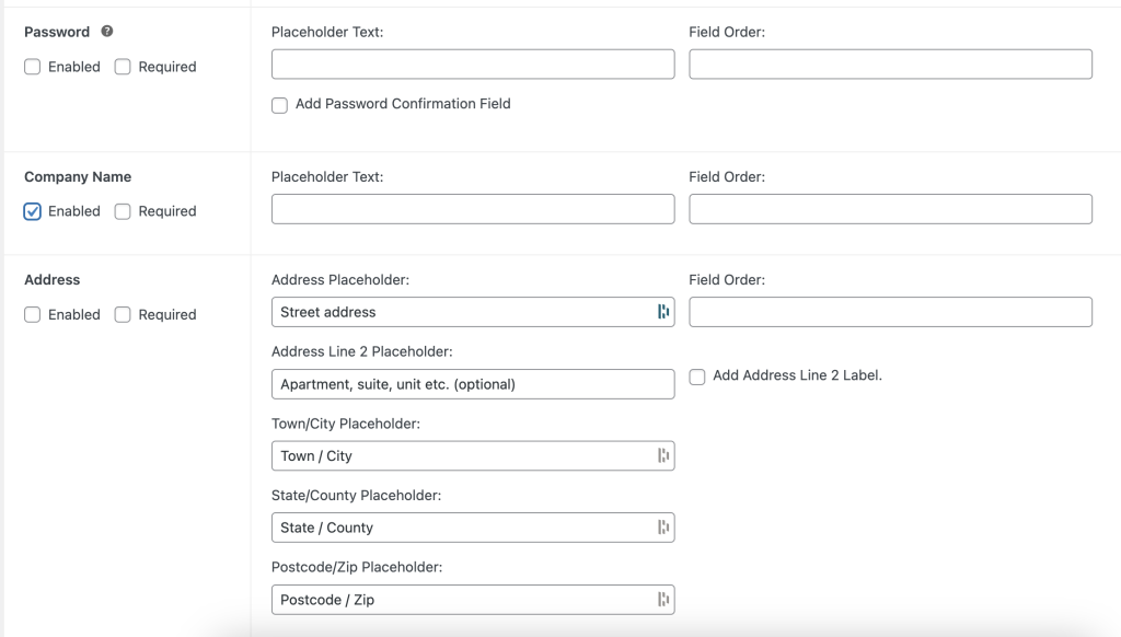 Enable or Disable Fields