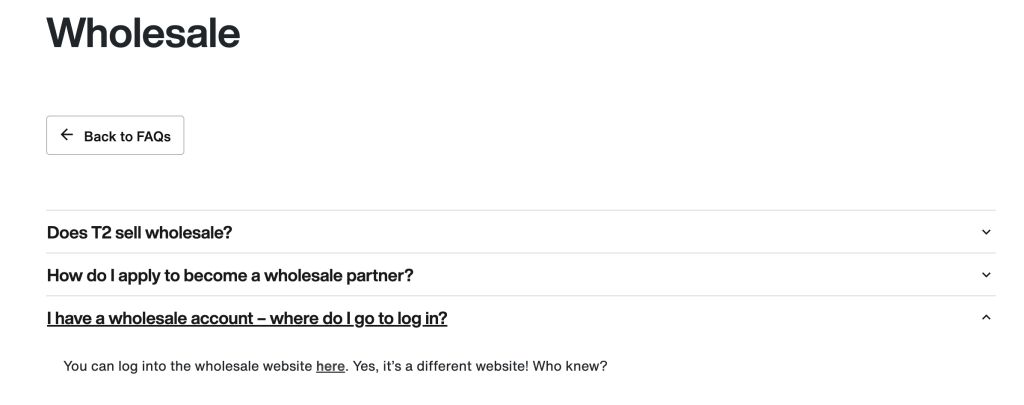 Wholesale login FAQ