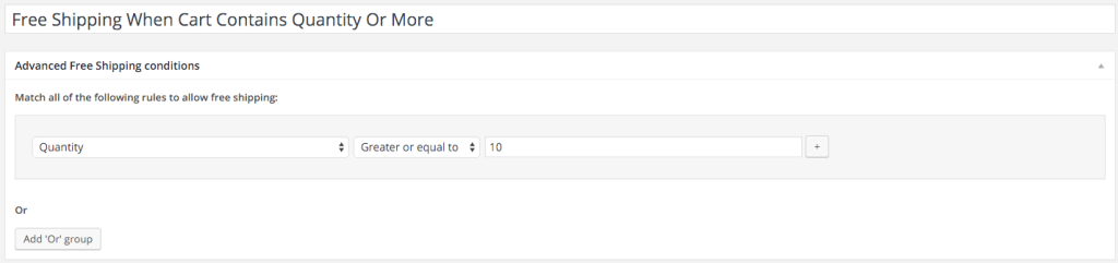 Free Shipping When Cart Contains Certain Quantity Or More