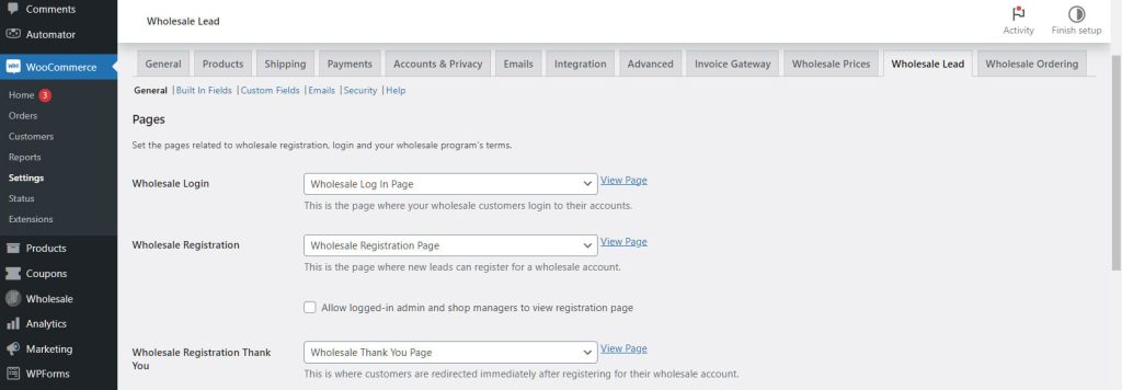 lead capture via customer registration