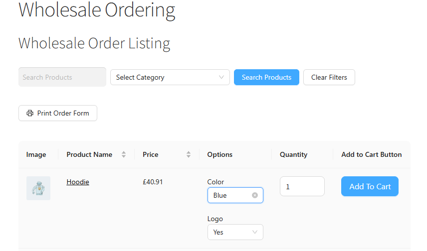 32A50329-5C6F-4B3C-BE71-1B3AF4E6E87E - Wholesale Suite Standard variation style on the live order form — separate select boxes per attribute