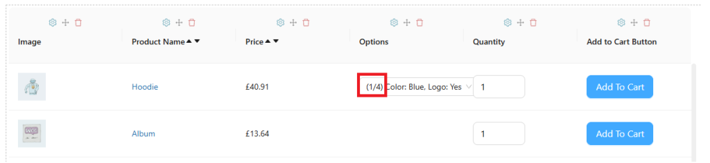 6DBFAA21-55D7-47C4-9F40-74EE48CEE109 - Wholesale Suite Combo dropdown showing the variation number prefix (e.g. 1/4)