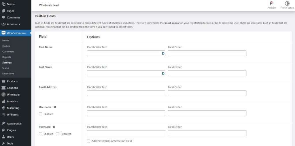 lead capture via customer registration