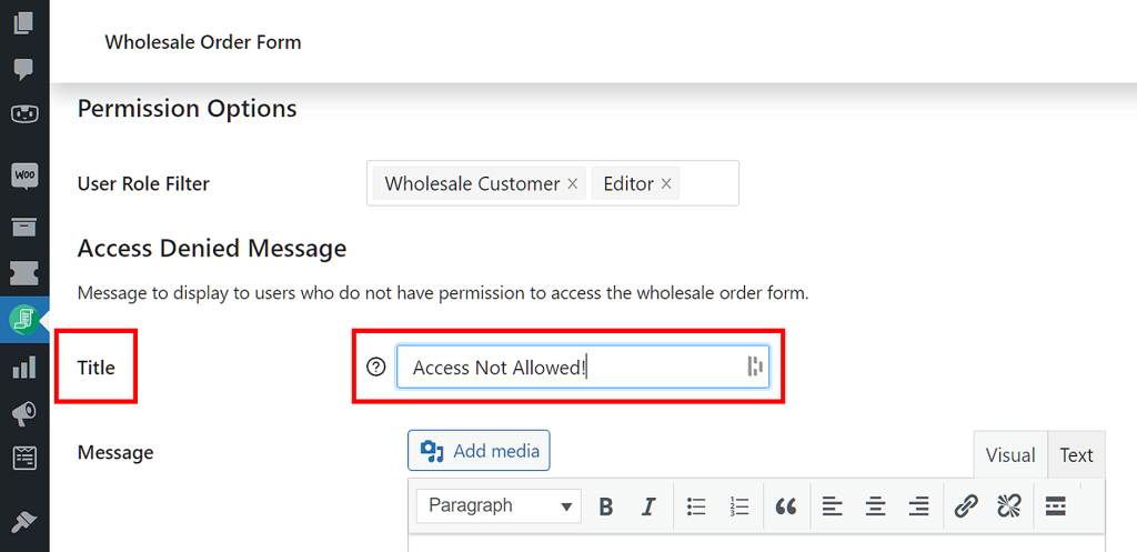 Form Permissions Title