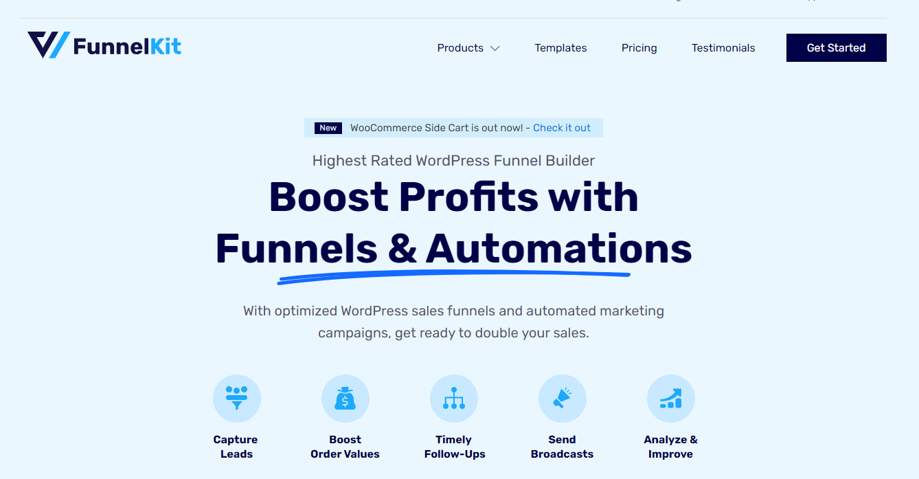 funnelkit - Wholesale Suite FunnelKit website homepage