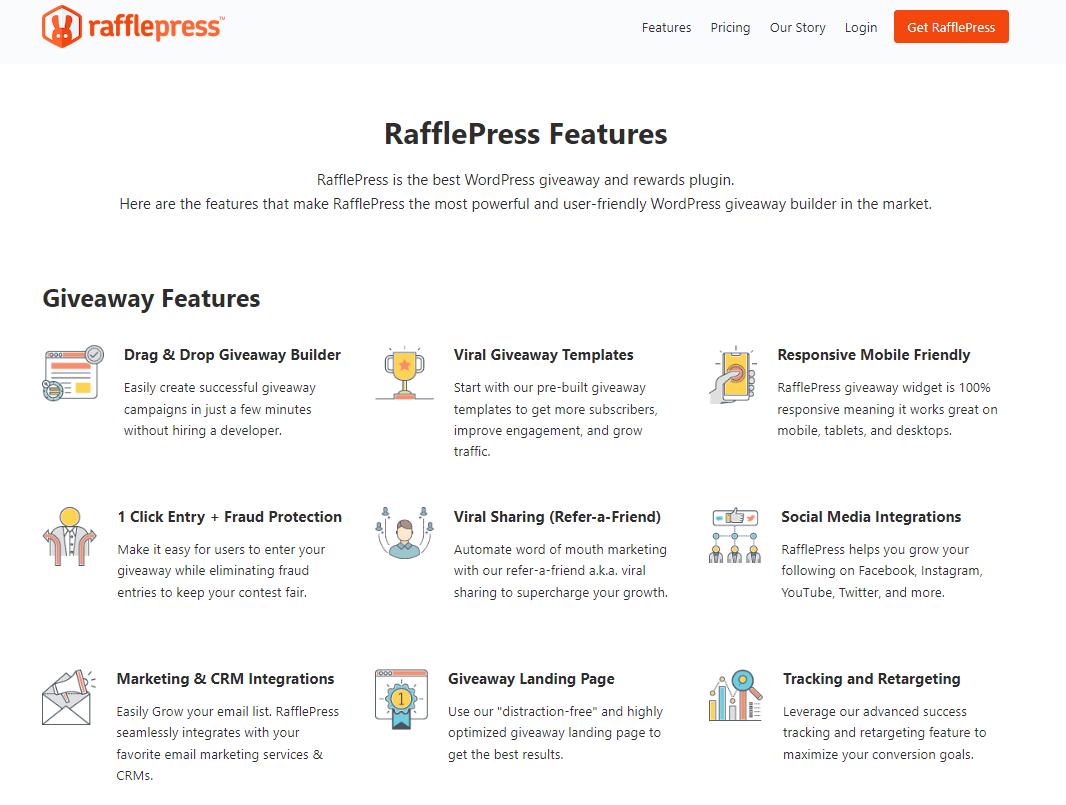 rafflepress - Wholesale Suite Rafflepress website landing page