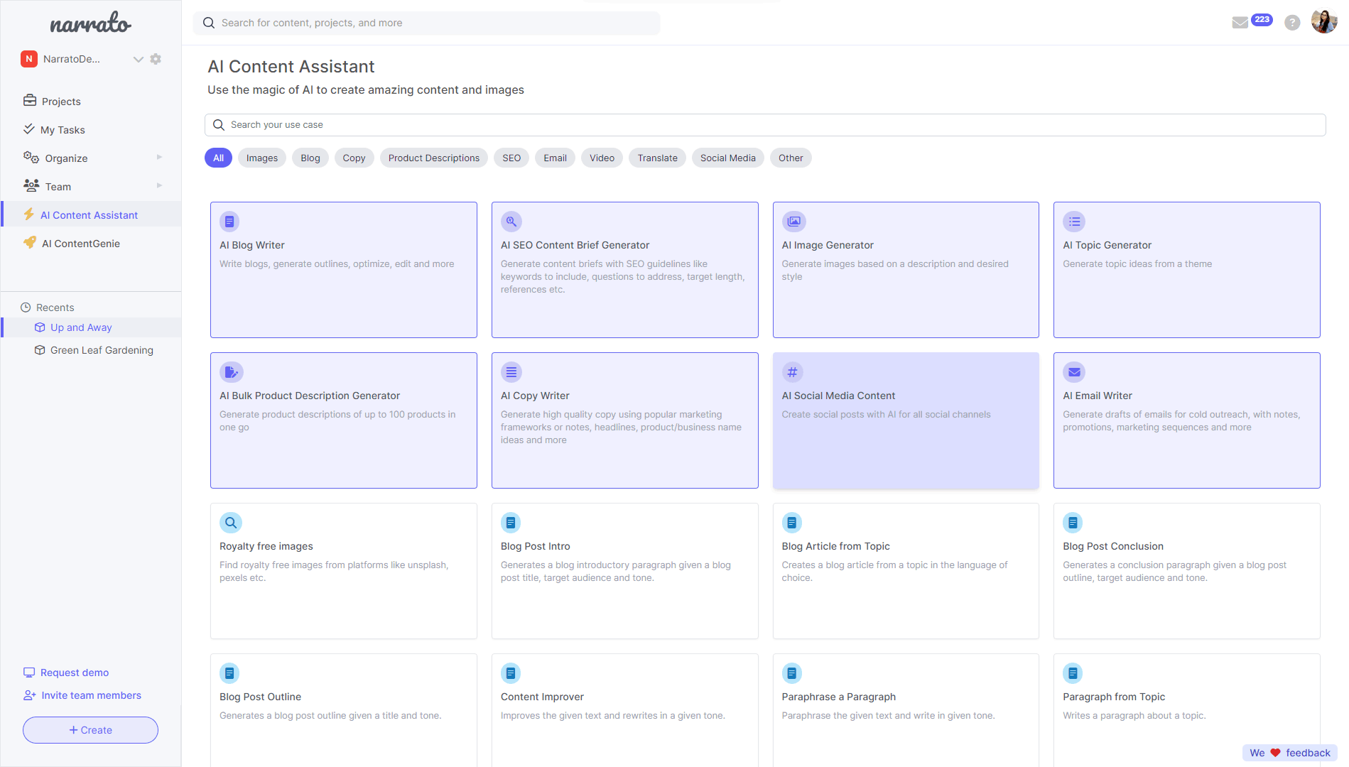 narrato-AI-content-assistant - Wholesale Suite Narrato AI content assistant
