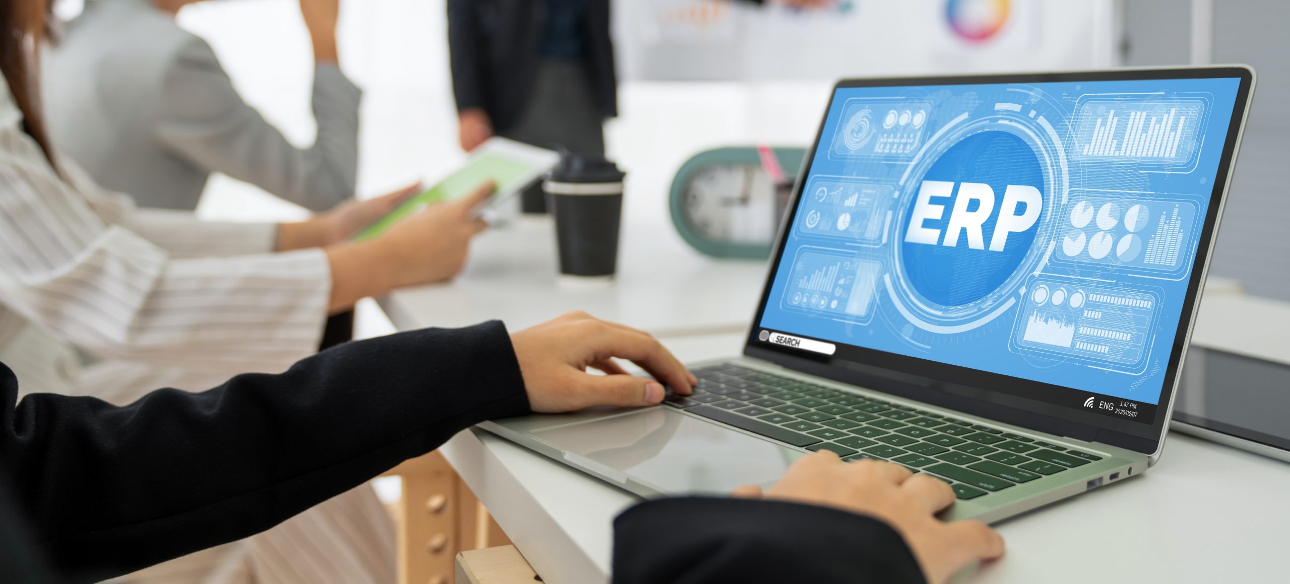 ERP system - Wholesale Suite ERP software showing in the laptop