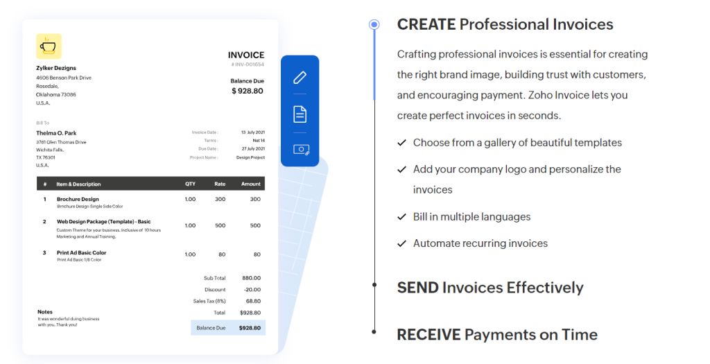 Zoho Invoice