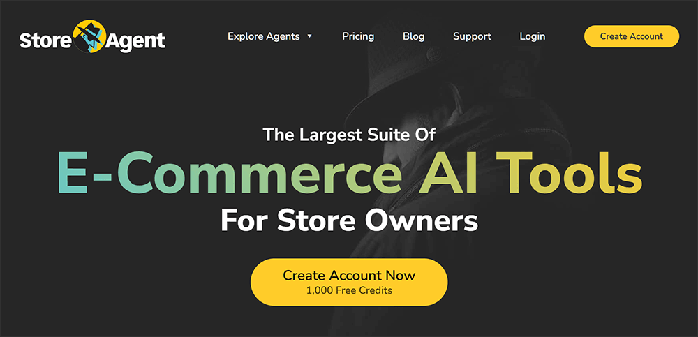 Store Agent website landing page