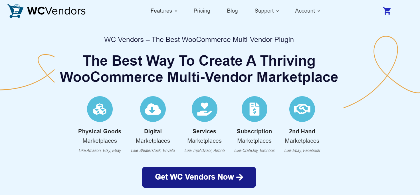 WC Vendors homepage showcasing their WooCommerce Multi-Vendor plugin