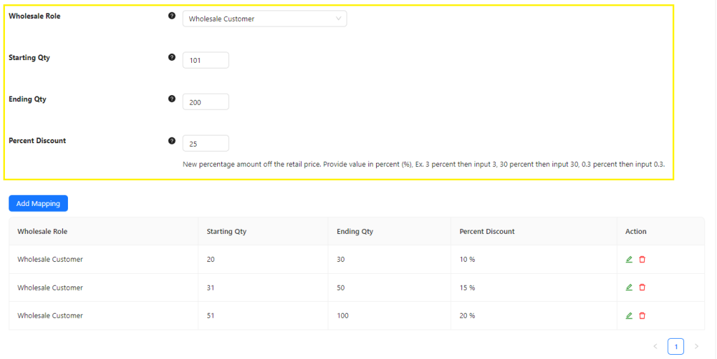 WooCommerce tiered  pricing feature of Wholesale Prices Premium. 