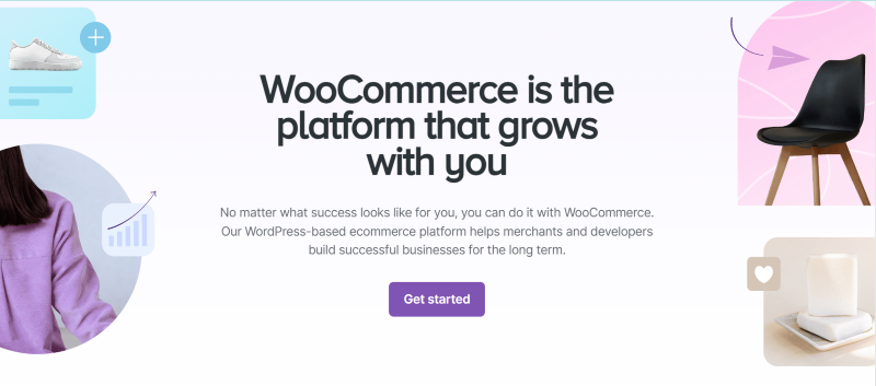 Screenshot of the WooCommerce official homepage. 