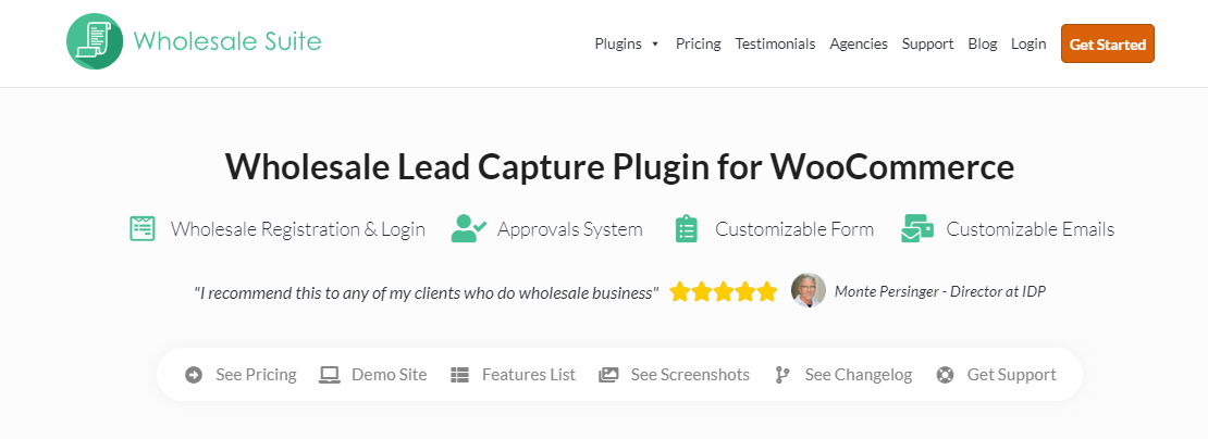 Wholesale Lead Capture plugin for WooCommerce webpage