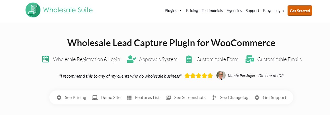 Wholesale Suite - Wholesale Lead Capture plugin homepage