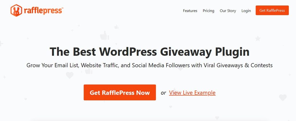 RafflePress website homepage