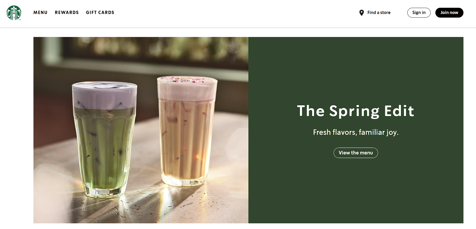 wws-starbucks - Wholesale Suite Starbucks website featuring a promotional banner titled “The Spring Edit.”
