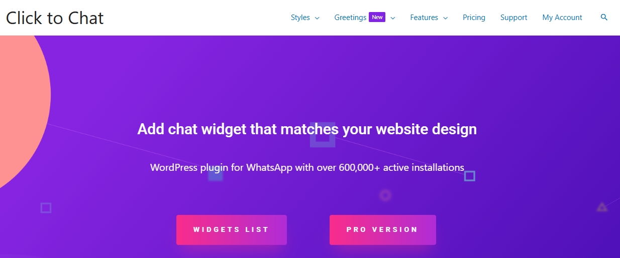 Click To Chat homepage