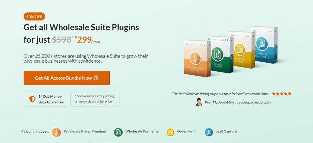 Wholesale Suite Bundle pricing page
