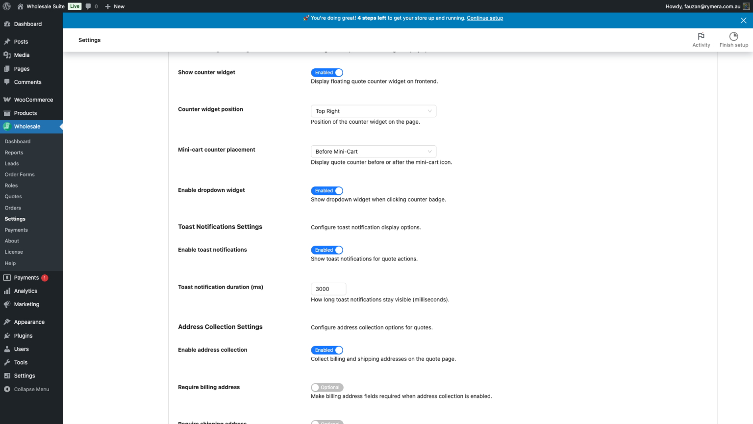 WooCommerce Wholesale Quotes Settings Reference - Wholesale Suite