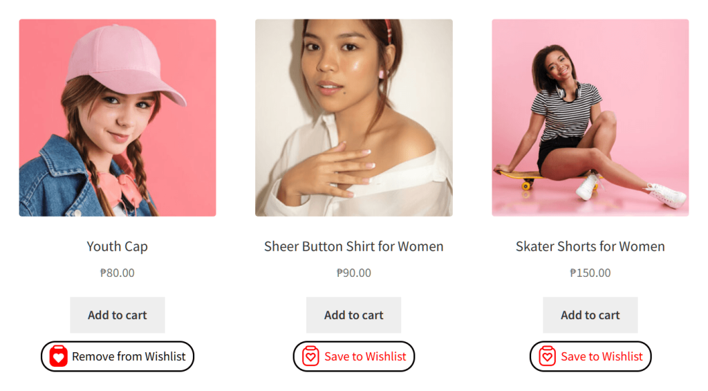 Three women posing against a pink backdrop in summer fashion: sheer off-shoulder shirt, striped tee, and denim jacket.
