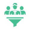 Gruppo di quattro persone in piedi insieme su una piattaforma, a simboleggiare un team.
